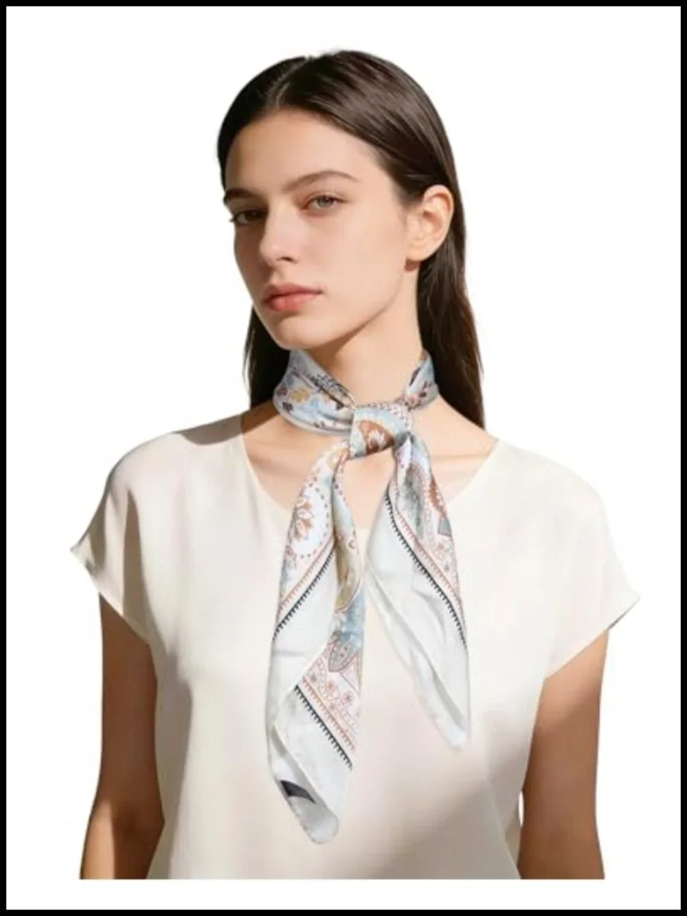 Chiffon Head Scarf Women Silk Feel Bandana 27.5